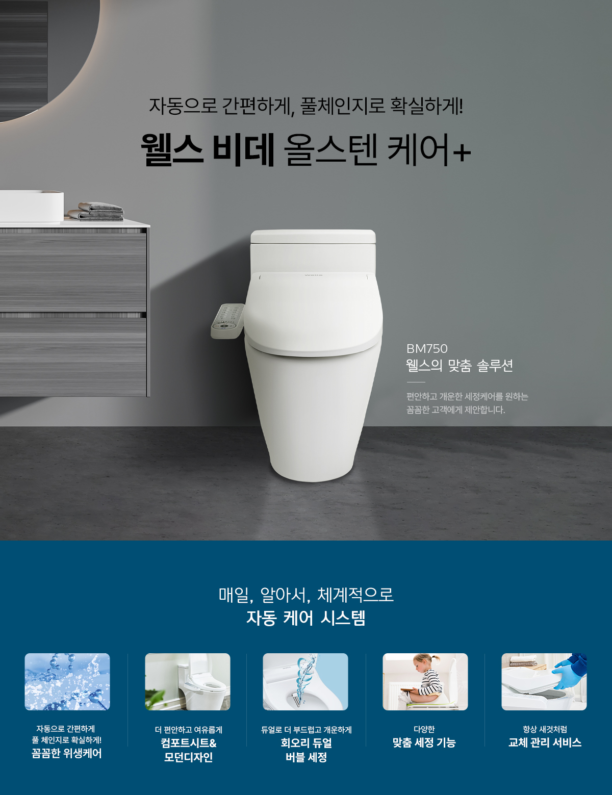 교원웰스 BM750RWA 웰스 비데 올스텐 케어+ 상세이미지 1