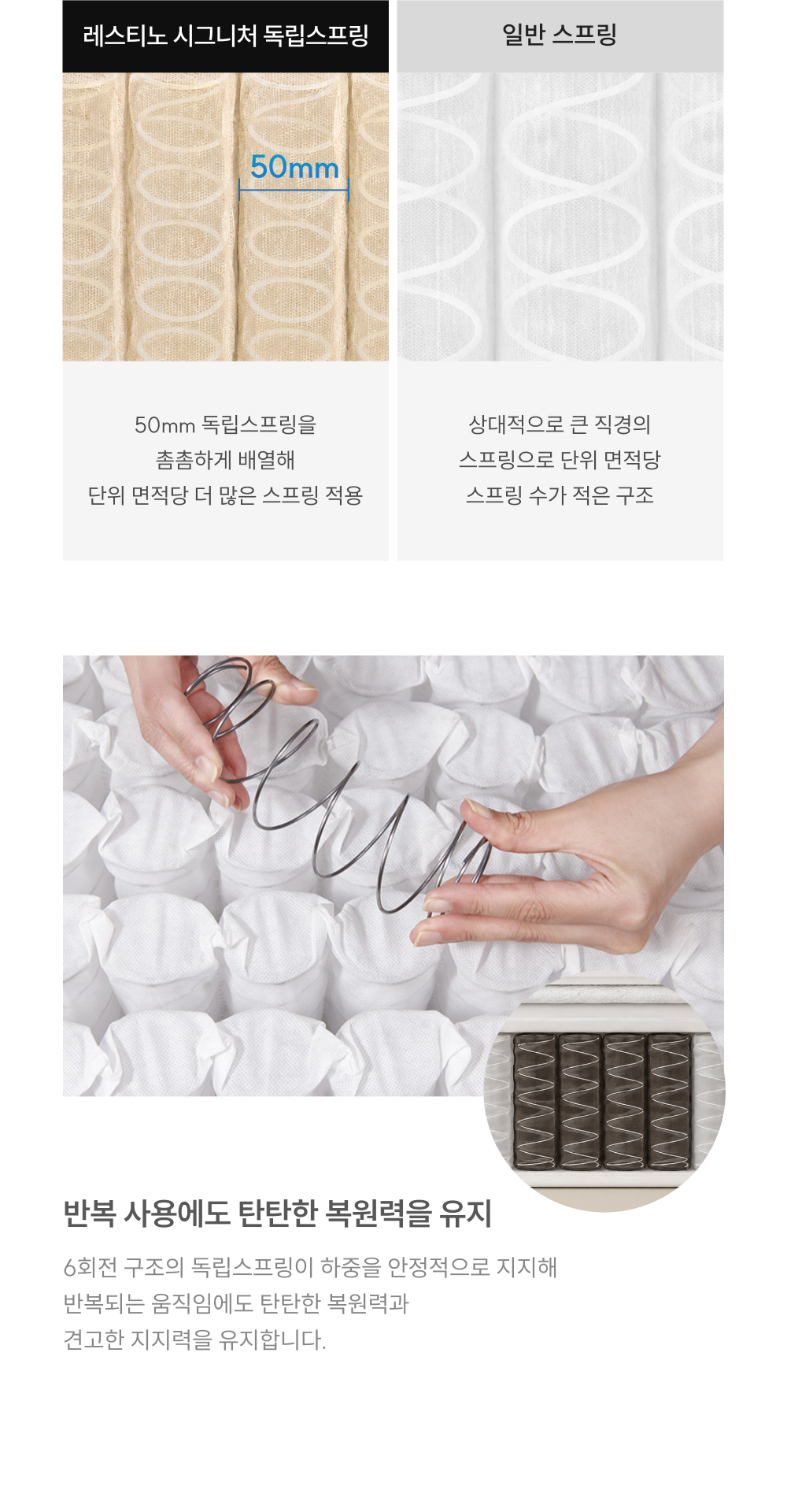 쿠쿠 CRM-J01STMHS 레스티노 커버분리형 매트리스 S 상세이미지 6